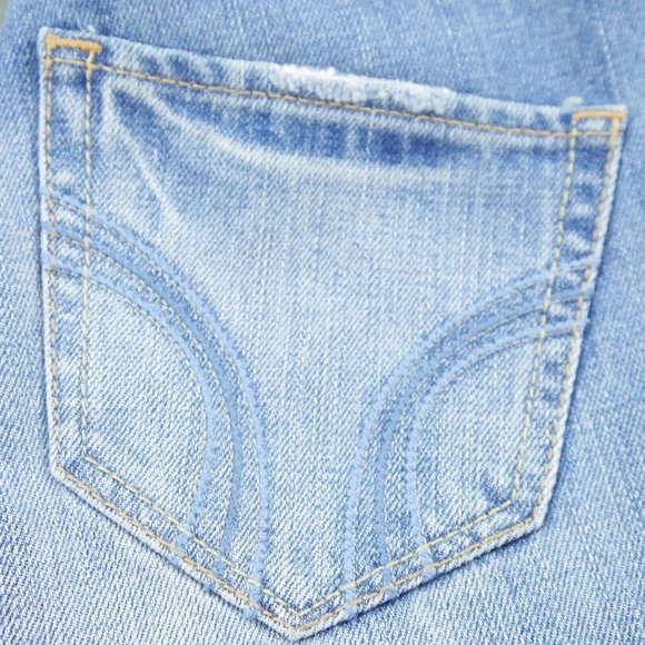 NEW HOLLISTER California SKINNY JEGGINGS Blue Distressed Rhinestones 23x31 NWOT - Picture 6 of 12